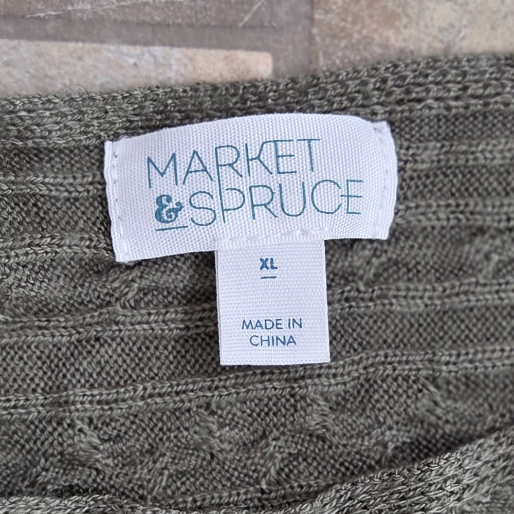Market & Spruce‎ Olive Long Sleeve Top - Picture 2 of 5